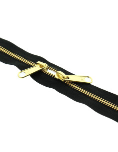 Back-to-back metal closure for bags 40 cm - Black and gold