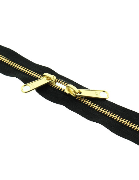 Back-to-back metal closure for bags 40 cm - Black and gold