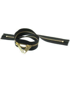 Back-to-back metal closure for bags 40 cm - Black and gold 2