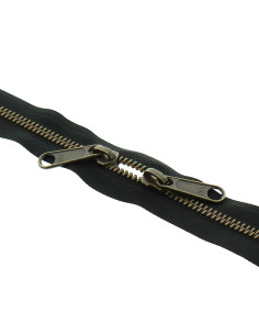 Back-to-back metal closure for bags 40 cm - Black and bronze