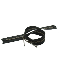 Back-to-back metal closure for bags 40 cm - Black and bronze 2