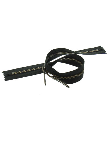 Back-to-back metal closure for bags 40 cm - Black and bronze