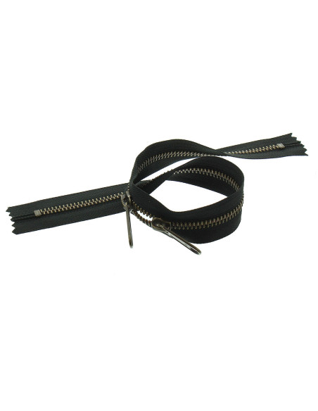 Back-to-back metal closure for bags 40 cm - Black and bronze