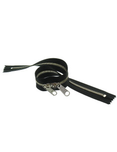 Back-to-back metal closure for bags 40 cm - Black and silver 2
