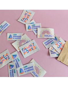 Set of 6 woven labels - Purple Mix