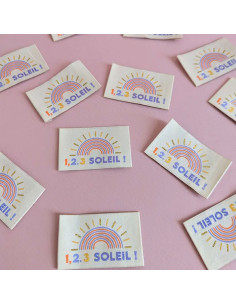 Set of 6 woven labels - 1, 2, 3 sun