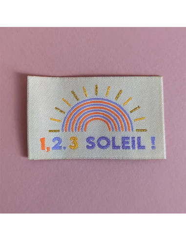 Set of 6 woven labels - 1, 2, 3 sun