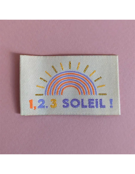 Set of 6 woven labels - 1, 2, 3 sun