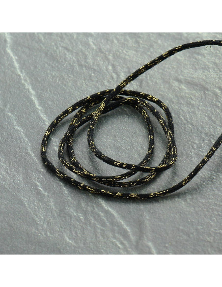 Lurex cord Saxo 2 mm - Black and gold