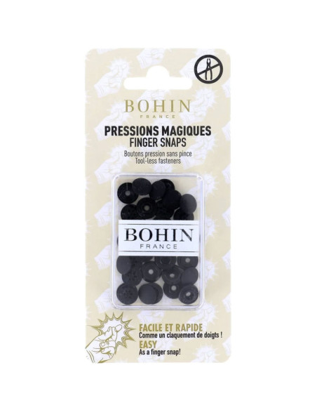 Magic snap buttons without pliers 9 mm - Black