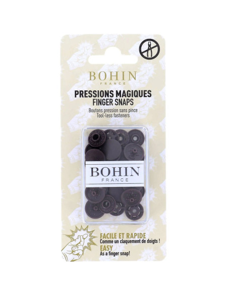 Magic snap buttons without pliers 13 mm - Brown