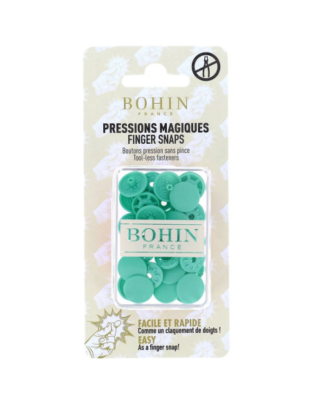 Magic snap buttons without pliers 13 mm - Aqua green