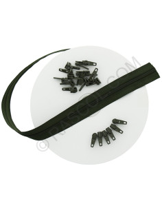 10-meter roll of nylon zipper - Khaki