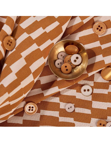 Domino Ochre Viscose Fabric - Atelier Brunette