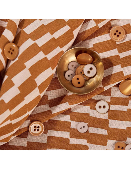 Domino Ochre Viscose Fabric - Atelier Brunette