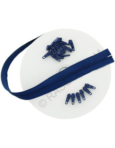 10-meter roll of nylon zipper - Royal blue