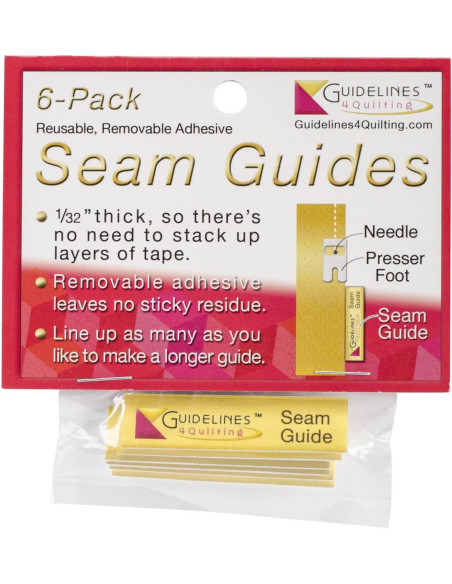 Set of 6 sewing guides with adhesive