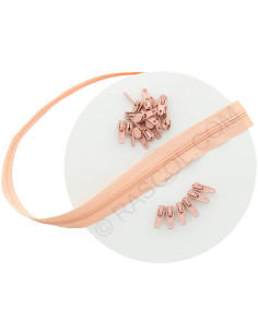 10-meter roll of nylon zipper - Salmon