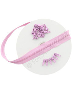 10-meter roll of nylon zipper - Pink