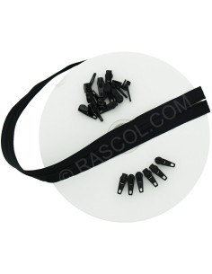 10-meter roll of nylon zipper - Black