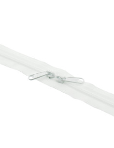 Back-to-back nylon closure for bags 60 cm - White