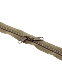 Back-to-back nylon closure for bags 60 cm - Taupe