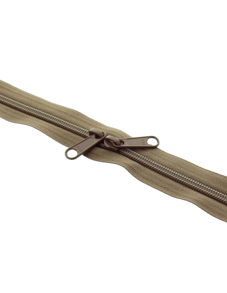 Back-to-back nylon closure for bags 60 cm - Taupe