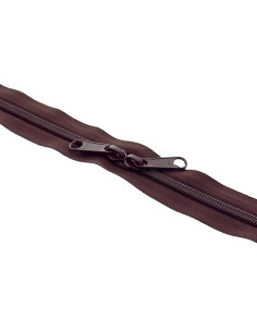 Back-to-back nylon closure for bags 60 cm - Dark brown