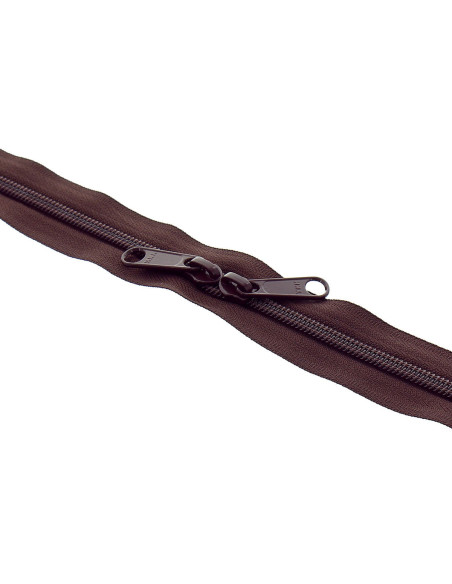 Back-to-back nylon closure for bags 60 cm - Dark brown