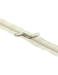 60 cm nylon back-to-back closure for bags - Beige