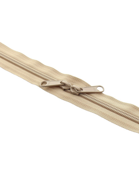 Back-to-back nylon closure for bags 60 cm - Dark beige