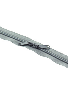 Back-to-back nylon closure for bags 60 cm - Gray