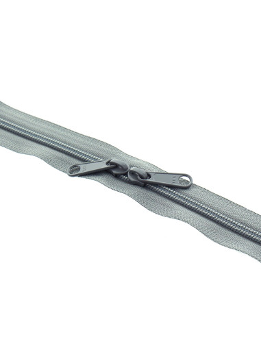 Back-to-back nylon closure for bags 60 cm - Gray