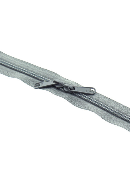 Back-to-back nylon closure for bags 60 cm - Gray