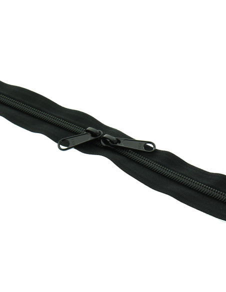 Back-to-back nylon closure for bags 60 cm - Black