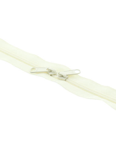 Back-to-back nylon closure for bags 60 cm - Ecru