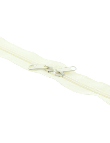 Back-to-back nylon closure for bags 60 cm - Ecru