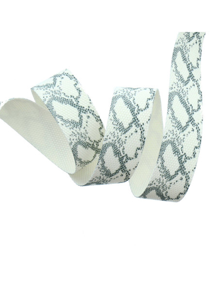 Polyester strap - White snake