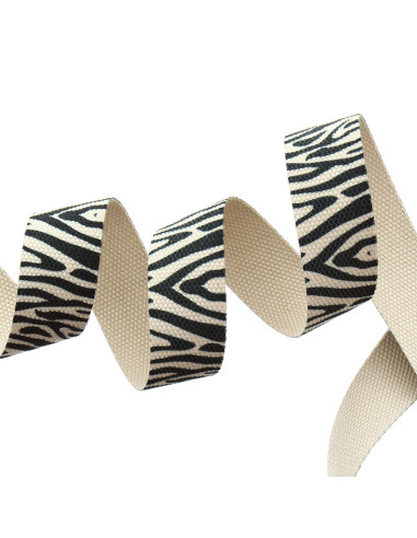Polyester strap - Beige zebra