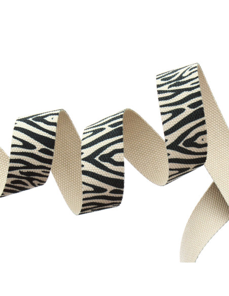 Polyester strap - Beige zebra