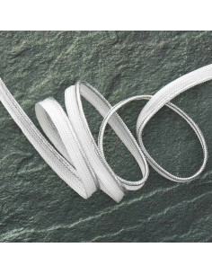 Metallic braided piping - Silver with white weave