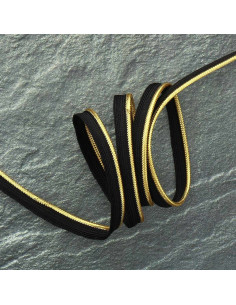 Metallic braided piping - Gold with black weave