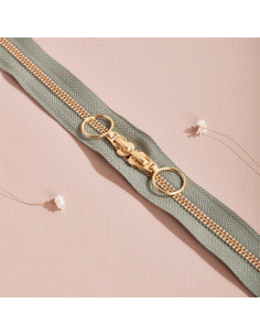 Gold and Cedar double slider zipper 40 cm - Atelier Brunette