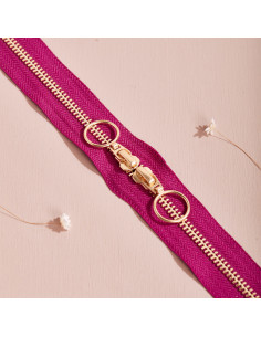Gold and Dahlia double slider zipper 40 cm - Atelier Brunette