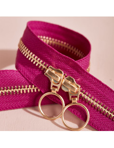 Gold and Dahlia double slider zipper 40 cm - Atelier Brunette 2