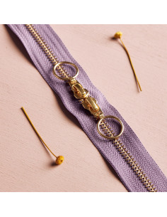 Double slider closure Gold and Divine Parma 40 cm - Atelier Brunette