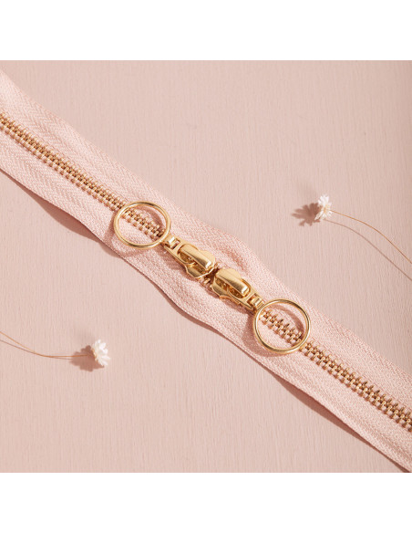 Gold and Maple double slider zipper 40 cm - Atelier Brunette