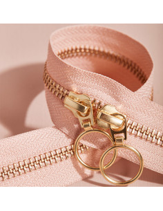 Gold and Maple double slider zipper 40 cm - Atelier Brunette 2