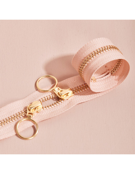 Gold and Maple double slider zipper 40 cm - Atelier Brunette