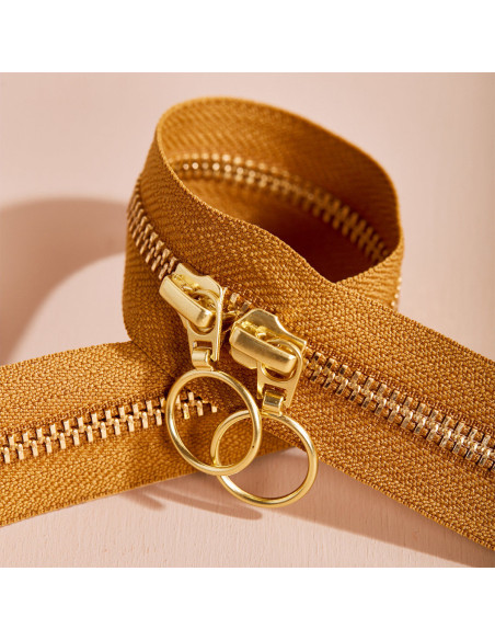 Gold and Ochre double slider zipper 40 cm - Atelier Brunette